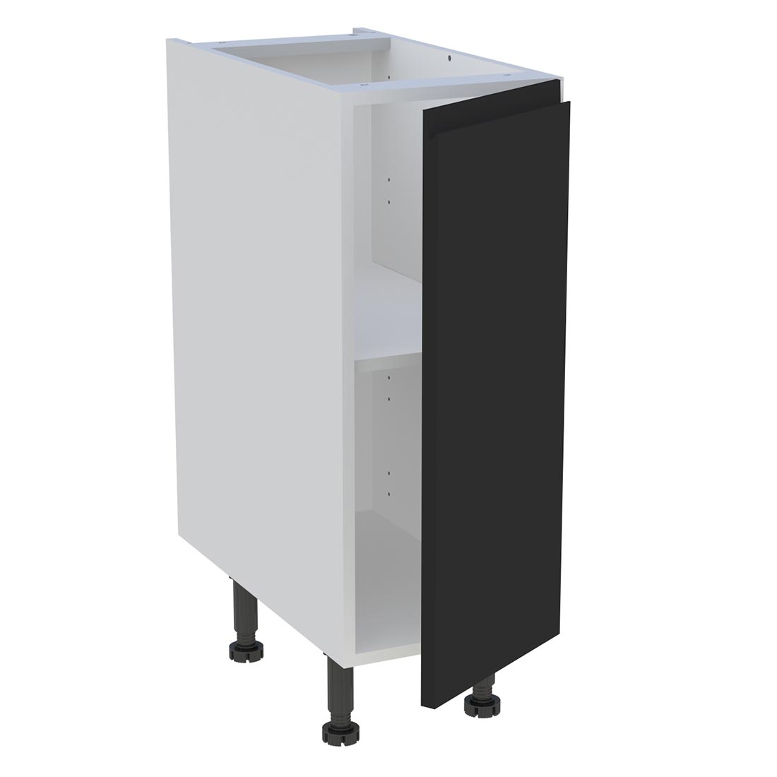 Meuble bas cuisine 1 porte H. 87 cm x L. 30 cm - Noir mat sans poignée