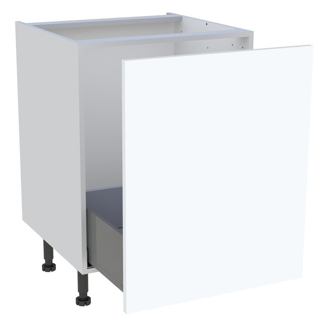 Meuble bas cuisine 1 coulissant H. 87 cm x L. 60 cm - Blanc mat