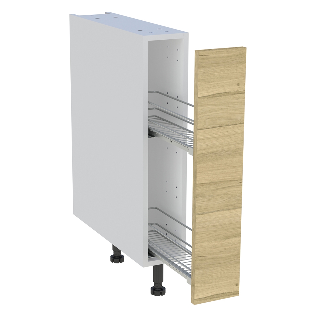 Meuble bas cuisine 1 coffre H. 87 cm x L. 15 cm - Chêne clair