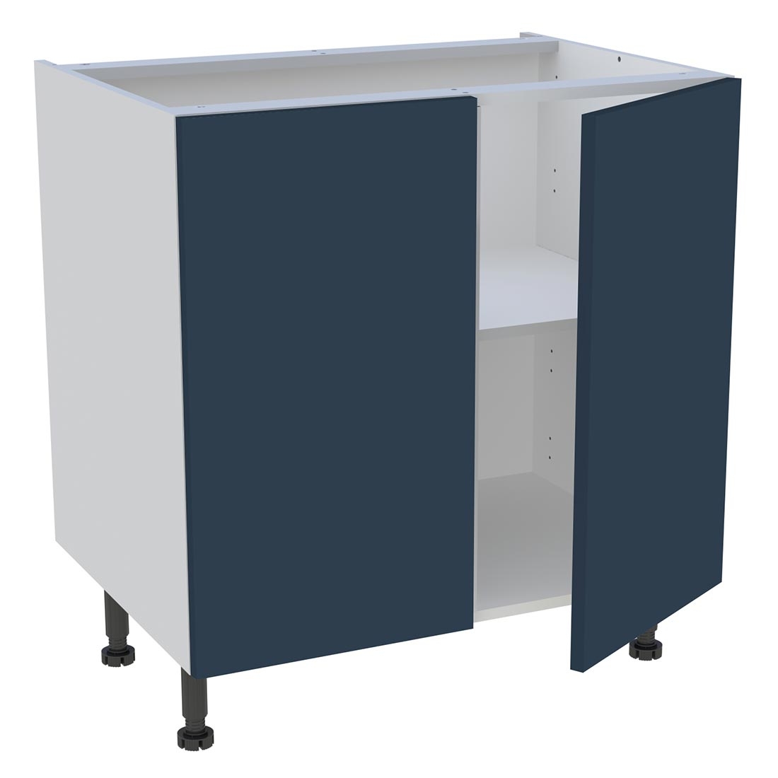 Meuble bas cuisine 2 portes H. 87 cm x L. 80 cm - Bleu nuit mat