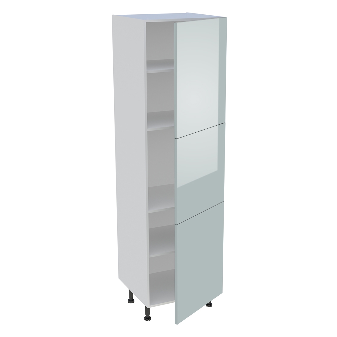 Colonne cuisine 3 portes H. 216,6 cm x L. 60 cm - Gris cendre brillant