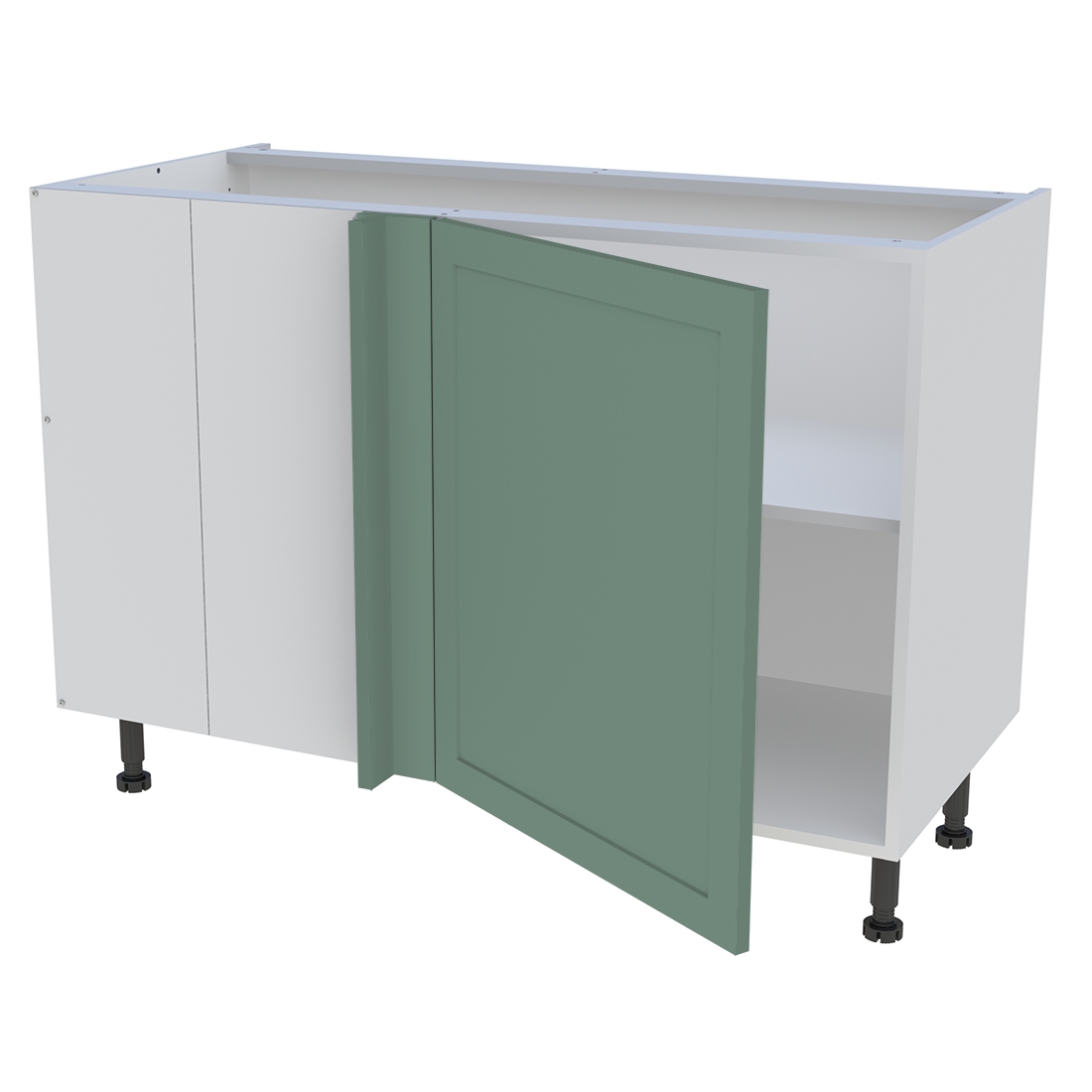 Meuble bas d'angle cuisine 1 porte H. 87 cm x L. 120 cm - Vert sauge cadre