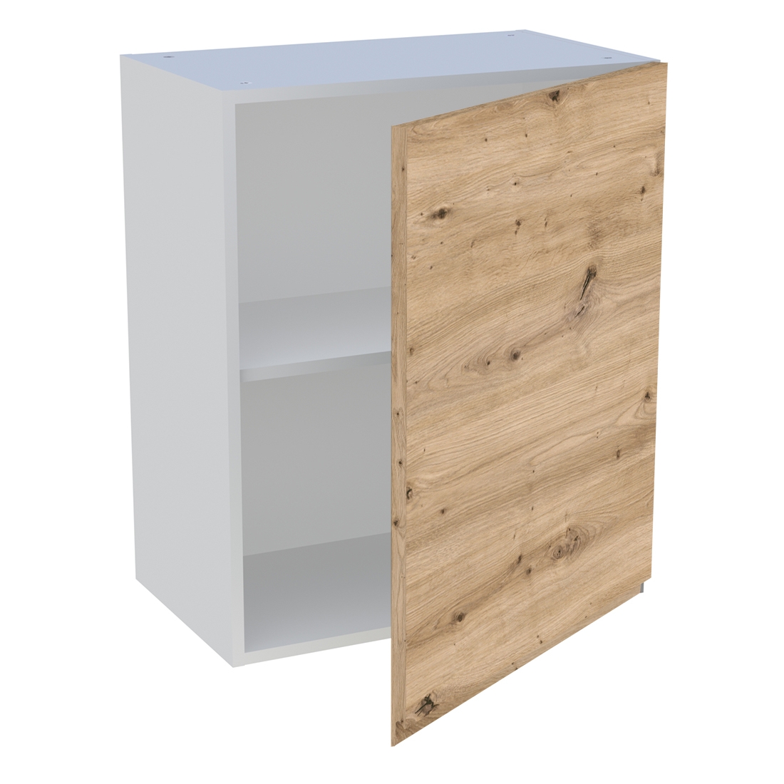 Meuble haut cuisine 1 porte H. 72 cm x L. 60 cm - Chêne naturel sans poignée