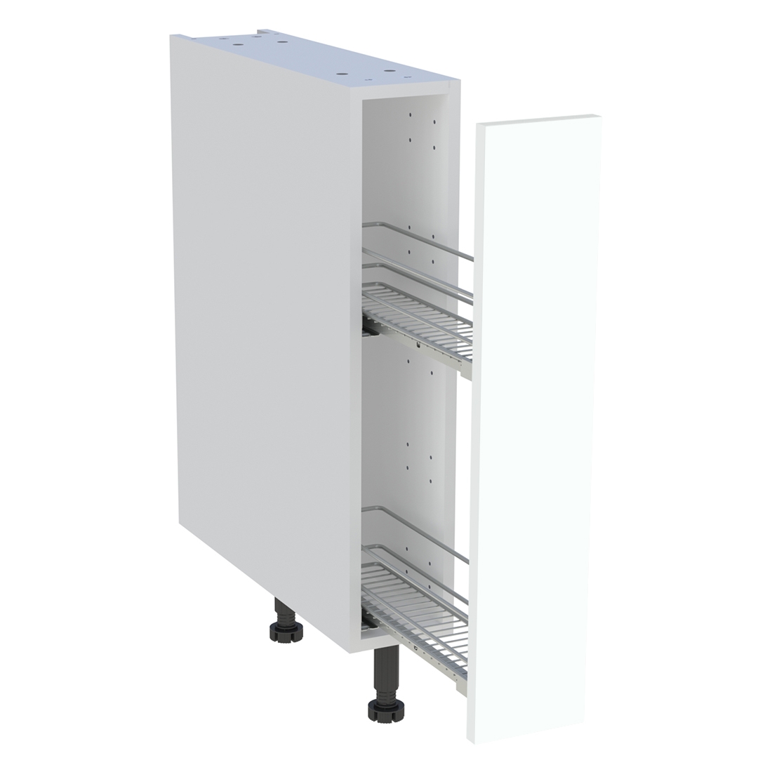 Meuble bas cuisine 1 coffre H. 87 cm x L. 15 cm - Blanc chaud mat