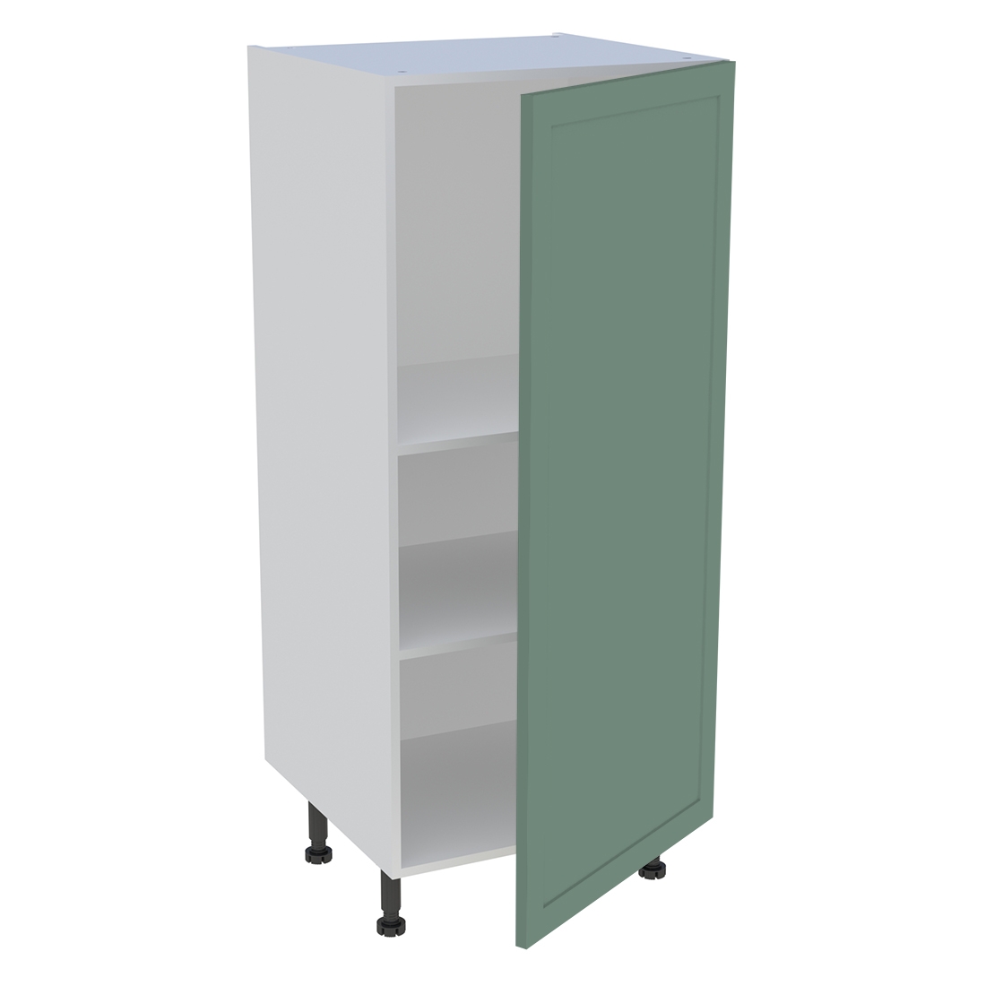 Demi colonne cuisine 1 porte H. 129,6 cm x L. 60 cm - Vert sauge cadre