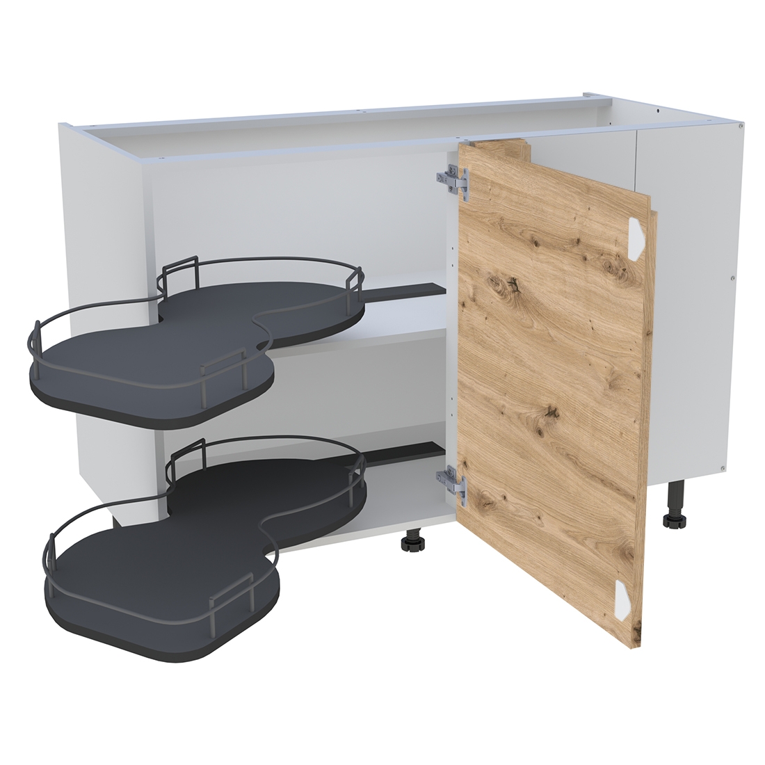 Meuble bas cuisine 1 porte H. 87 cm x L. 120 cm - BSA120D - Chêne naturel sans poignée