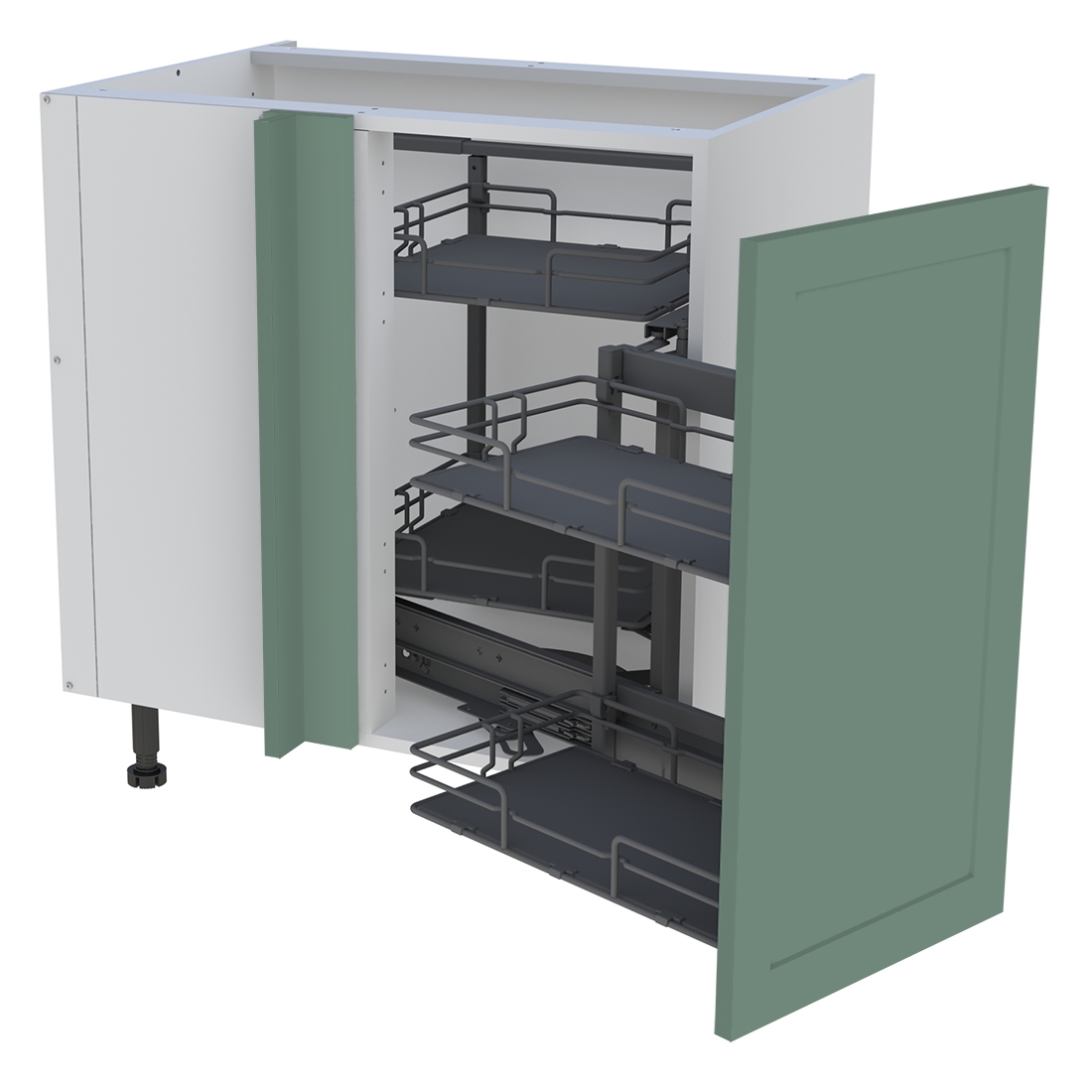 Meuble bas cuisine 1 porte H. 87 cm x L. 80 cm - BSA105MCG - Vert sauge cadre