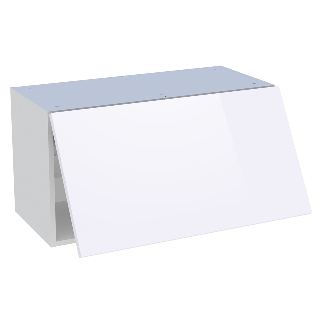 Meuble haut cuisine 1 porte relevante H. 43,2 cm x L. 80 cm - Blanc brillant