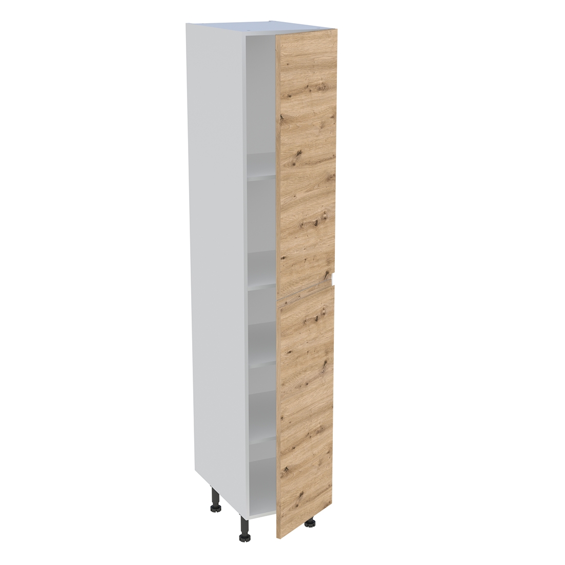 Colonne cuisine 2 portes H. 216,6 cm x L. 40 cm - C2P401 - Chêne naturel sans poignée