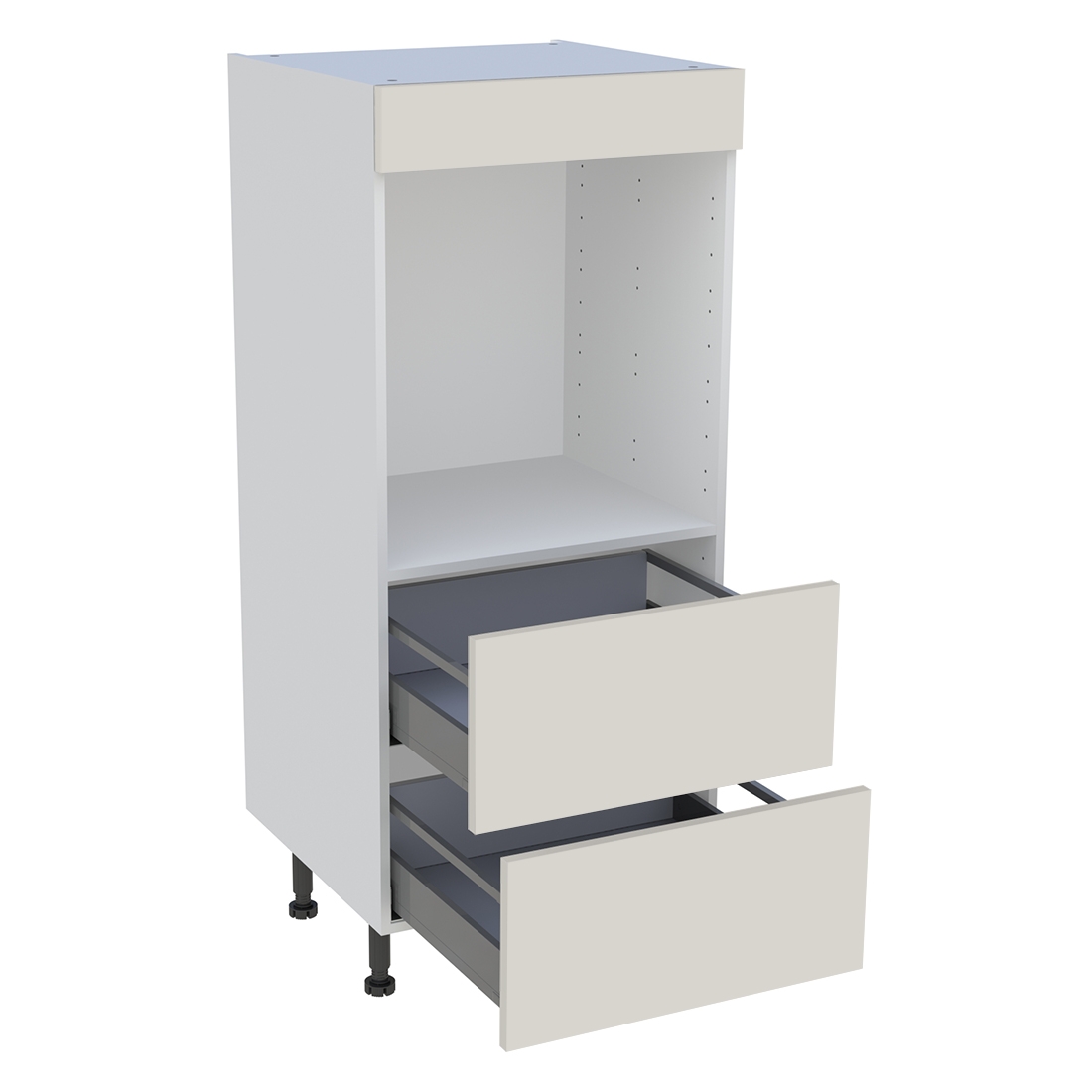 Demi colonne cuisine 2 casseroliers H. 129,6 cm x L. 60 cm - Lin mat