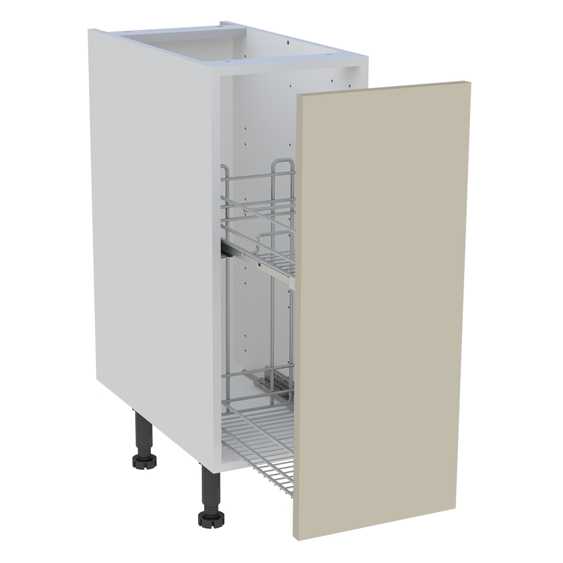 Meuble bas cuisine 1 coffre H. 87 cm x L. 30 cm - Beige mat