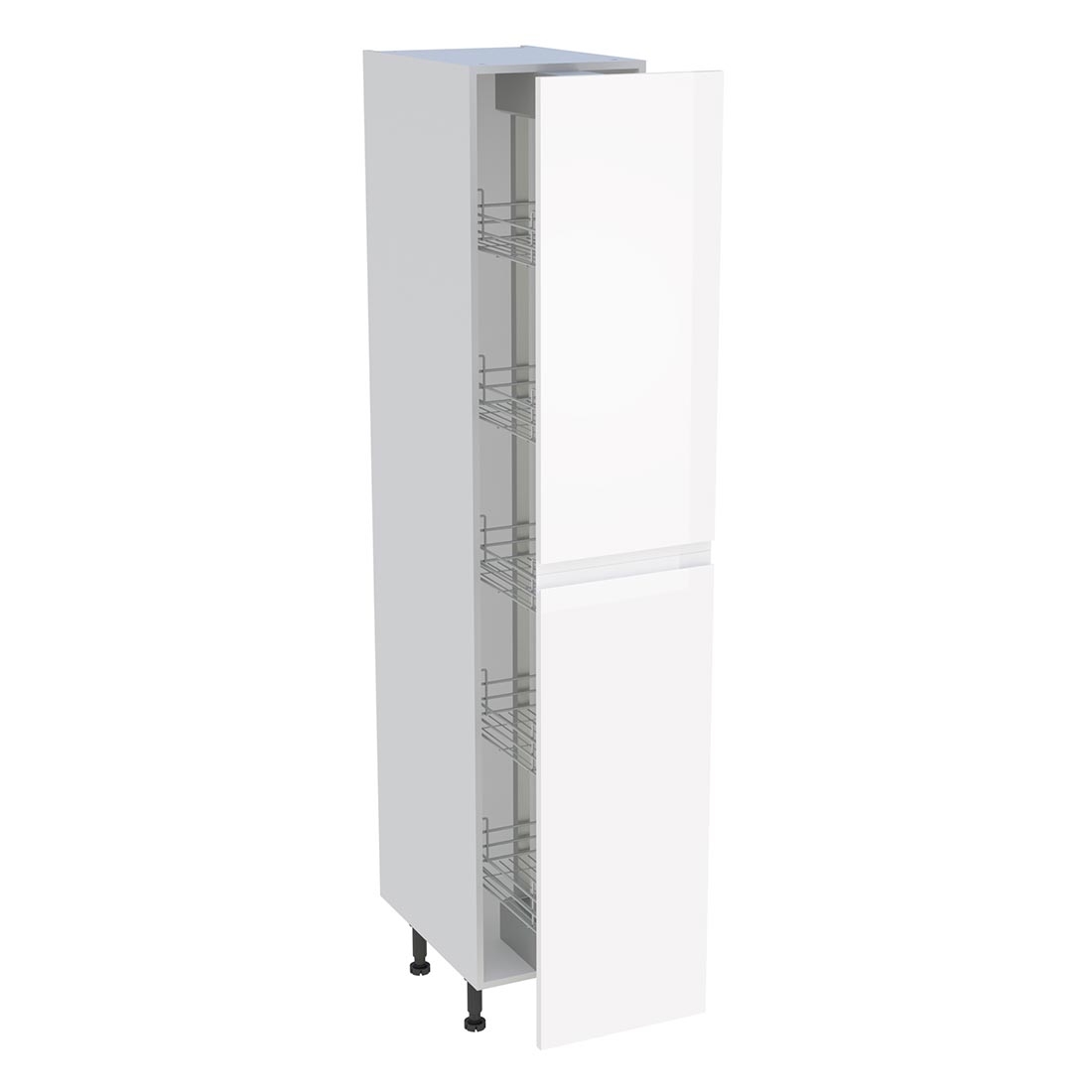 Colonne cuisine 2 portes H. 216,6 cm x L. 40 cm - C2P401EX - Blanc brillant sans poignée