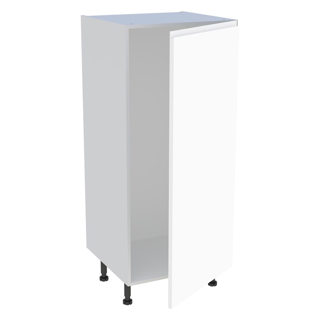 Demi colonne cuisine 1 porte H. 129,6 cm x L. 60 cm - Blanc mat sans poignée