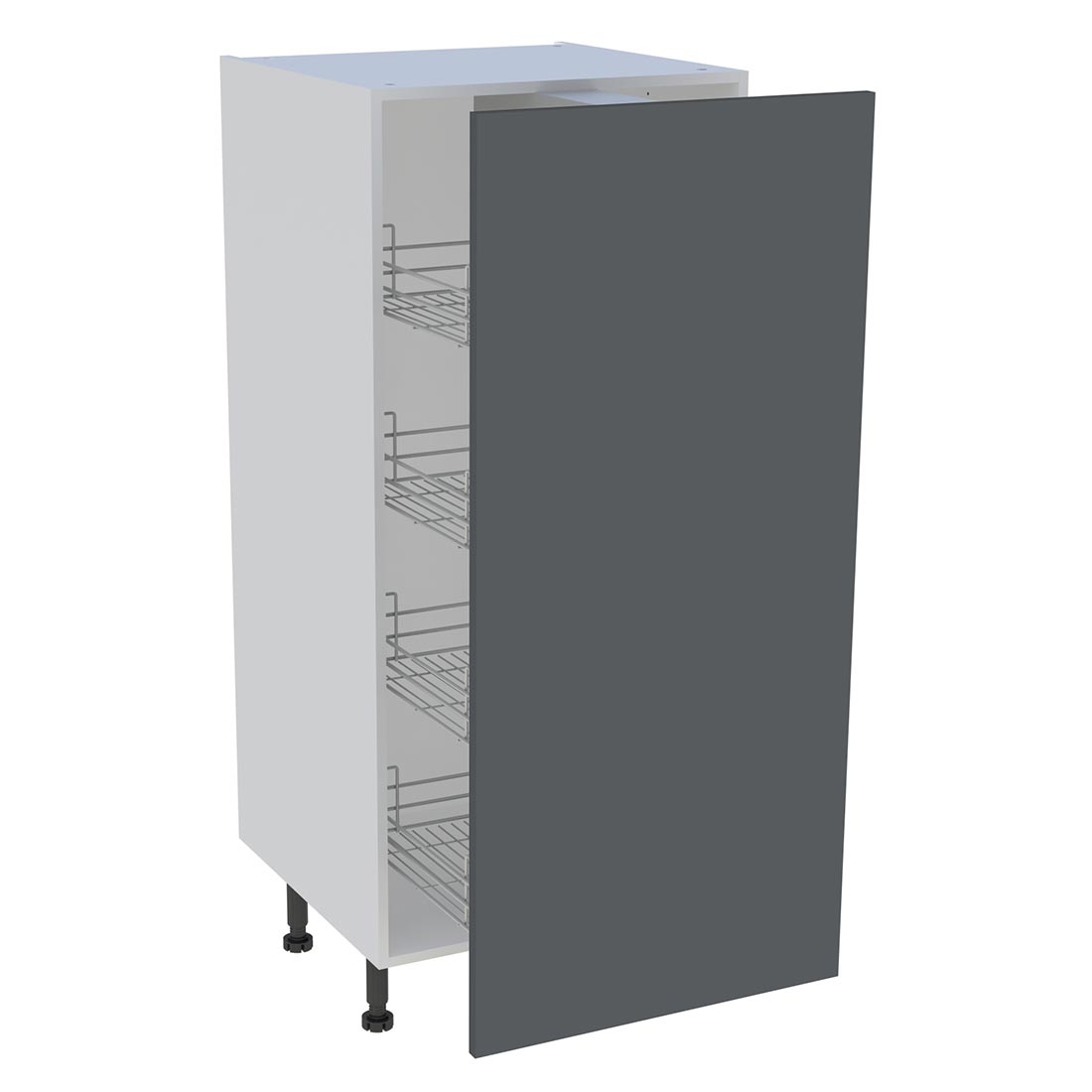 Demi colonne cuisine 1 porte H. 129,6 cm x L. 60 cm - Gris ardoise mat