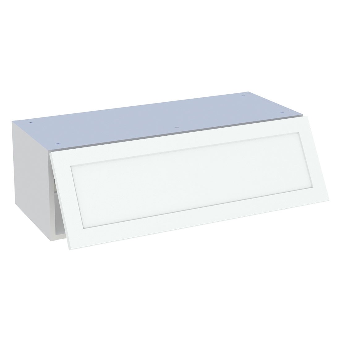 Meuble haut cuisine 1 porte relevante H. 28,8 cm x L. 90 cm - Blanc cadre