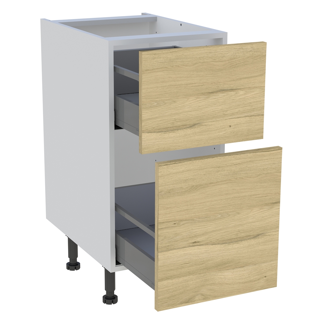 Meuble bas cuisine 2 casseroliers H. 87 cm x L. 40 cm - Chêne clair