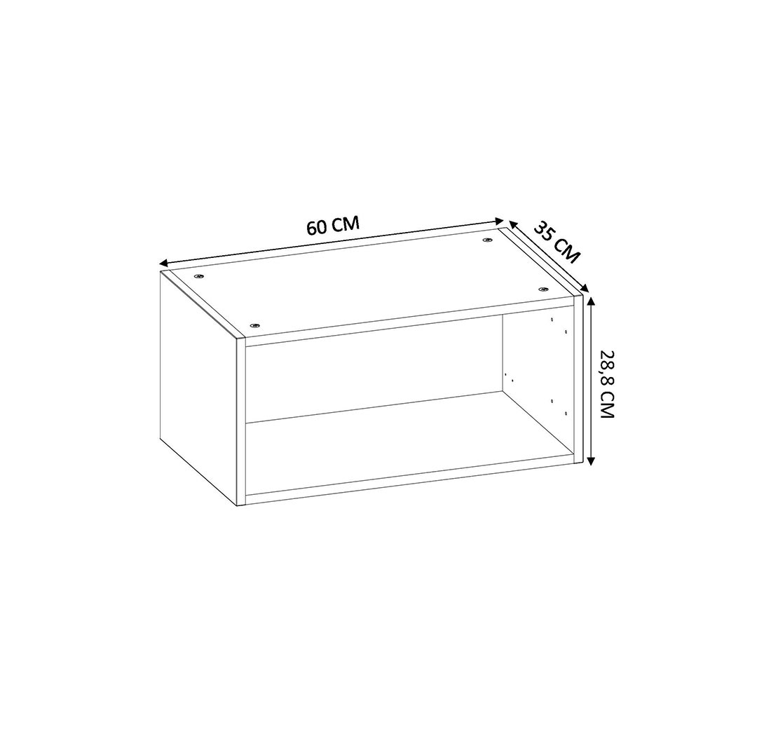 Caisson Meuble haut cuisine Blanc H. 28,8 cm x L. 60 cm x P. 35 cm