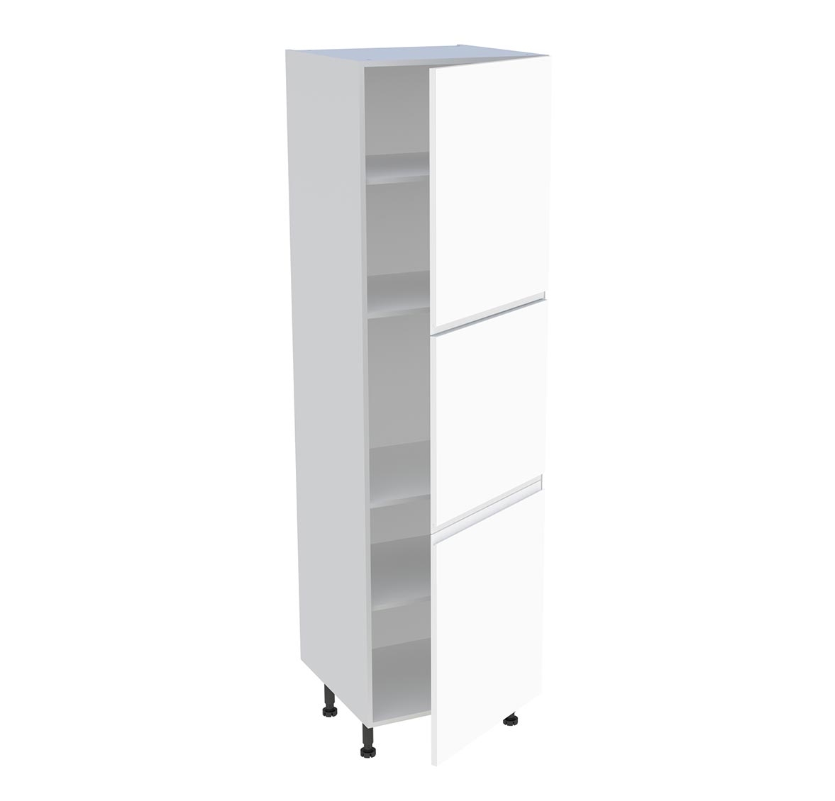 Colonne cuisine 3 portes H. 216,6 cm x L. 60 cm - Blanc mat sans poignée