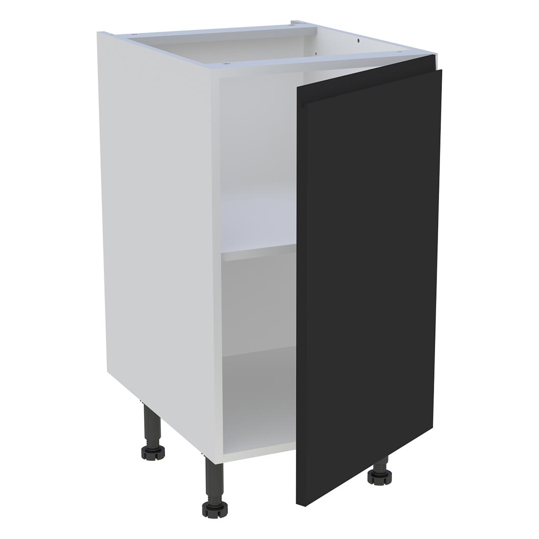 Meuble bas cuisine 1 porte H. 87 cm x L. 45 cm - Noir mat sans poignée