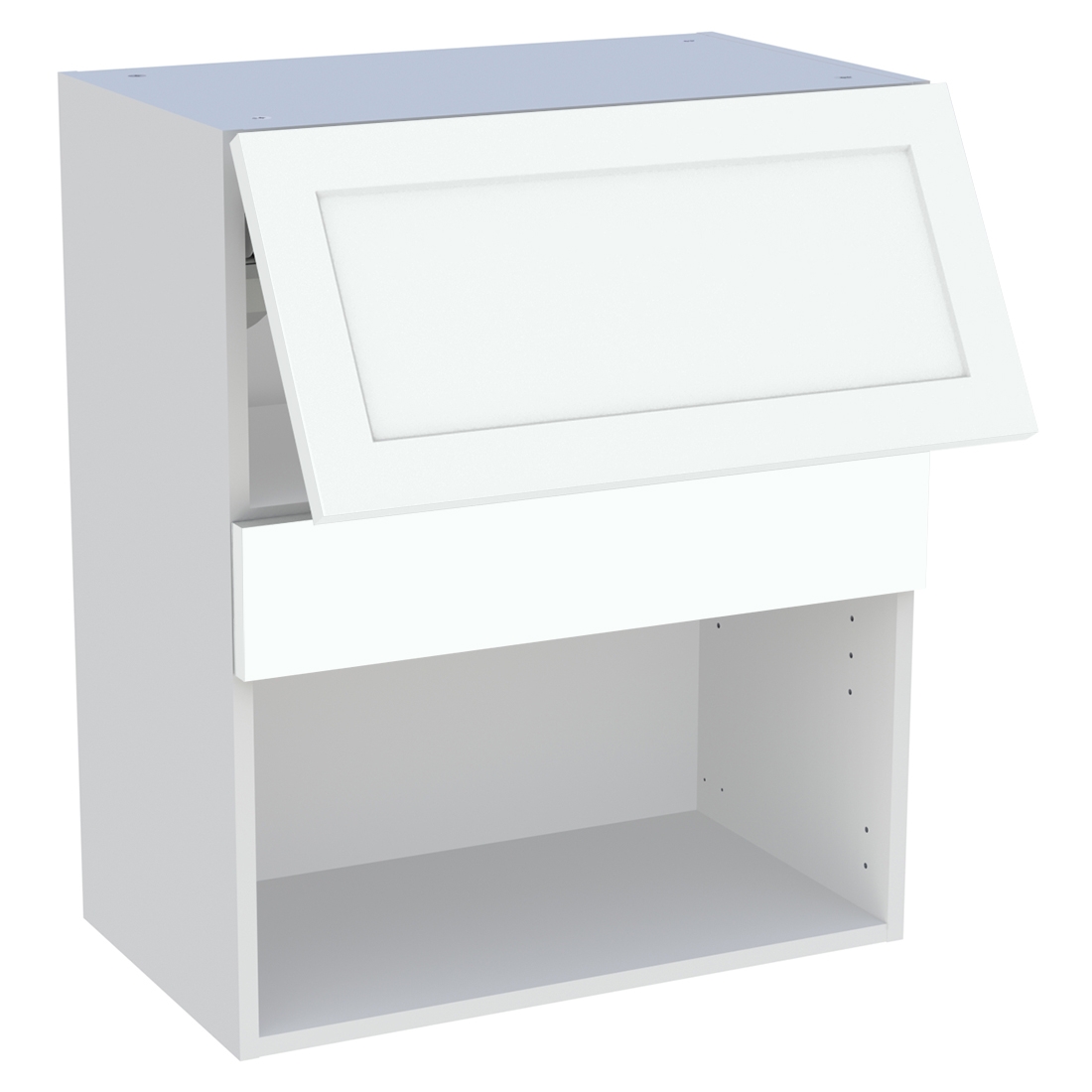 Meuble haut cuisine 1 porte relevante H. 72 cm x L. 60 cm - Blanc cadre