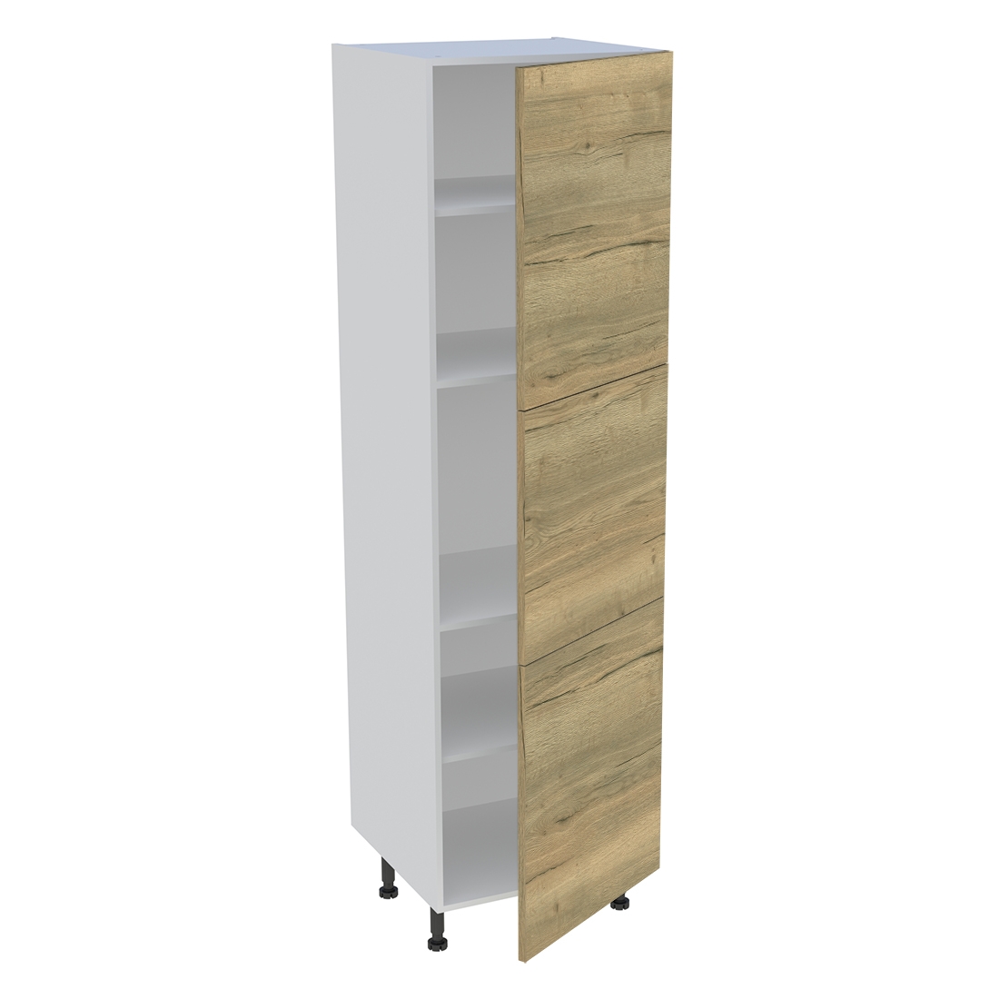 Colonne cuisine 3 portes H. 216,6 cm x L. 60 cm - Chêne structuré