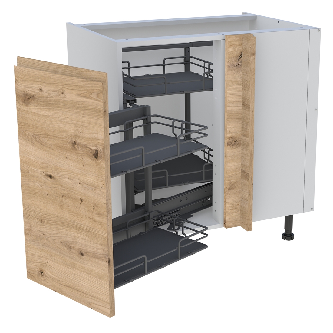 Meuble bas cuisine 1 porte H. 87 cm x L. 80 cm - BSA105MCD - Chêne naturel sans poignée