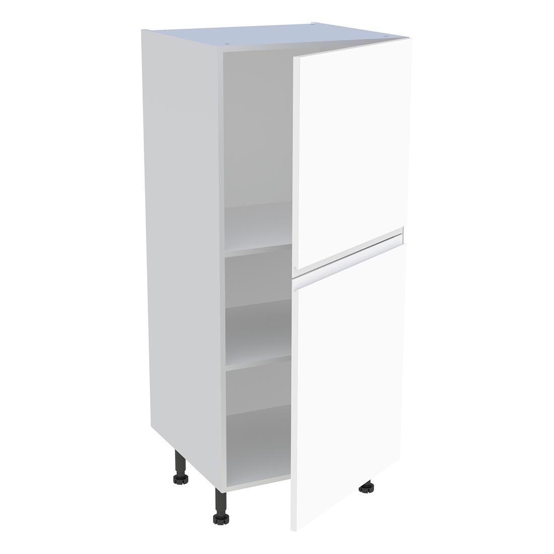 Demi colonne cuisine 2 portes H. 129,6 cm x L. 60 cm - Blanc mat sans poignée