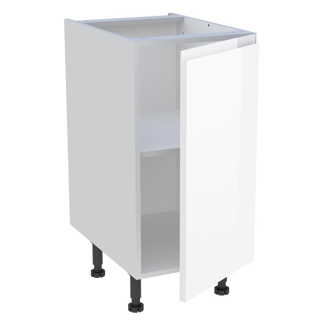 Meuble bas cuisine 1 porte H. 87 cm x L. 40 cm - Blanc brillant sans poignée