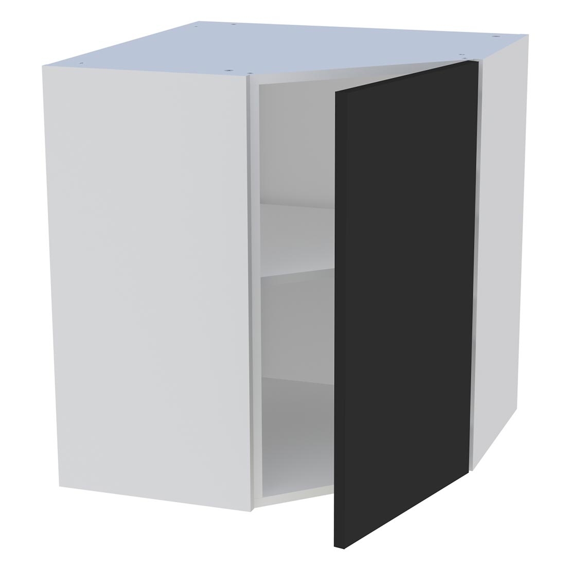 Meuble haut d'angle cuisine 1 porte H. 72 cm x L. 65 cm - Noir mat