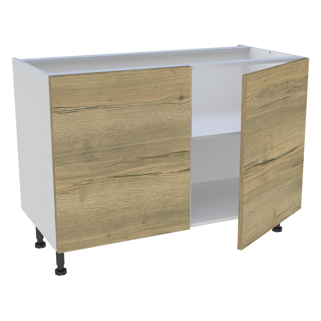 Meuble bas cuisine 2 portes H. 87 cm x L. 120 cm - Chêne structuré