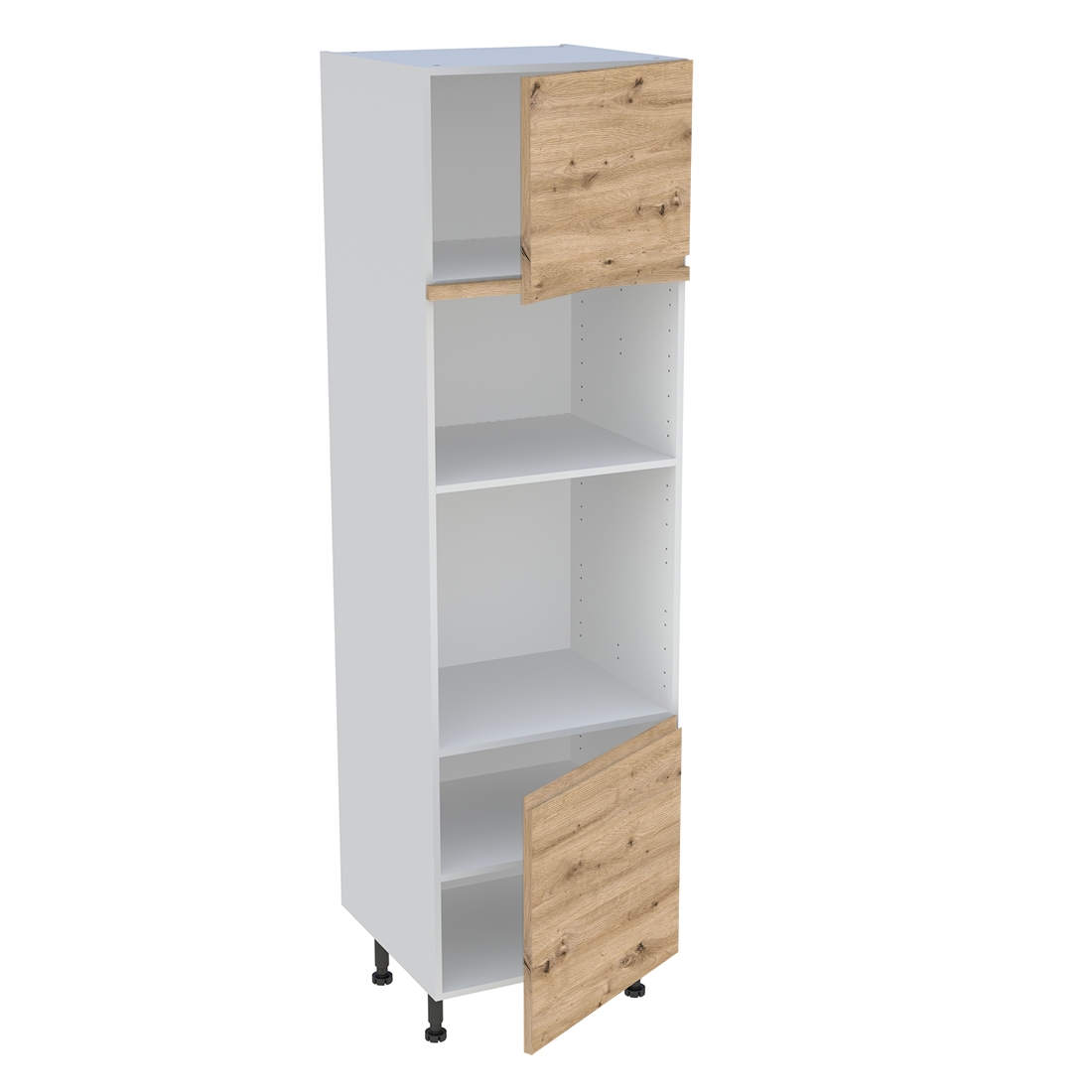 Colonne cuisine 2 portes H. 216,6 cm x L. 60 cm - CFMO2P - Chêne naturel sans poignée