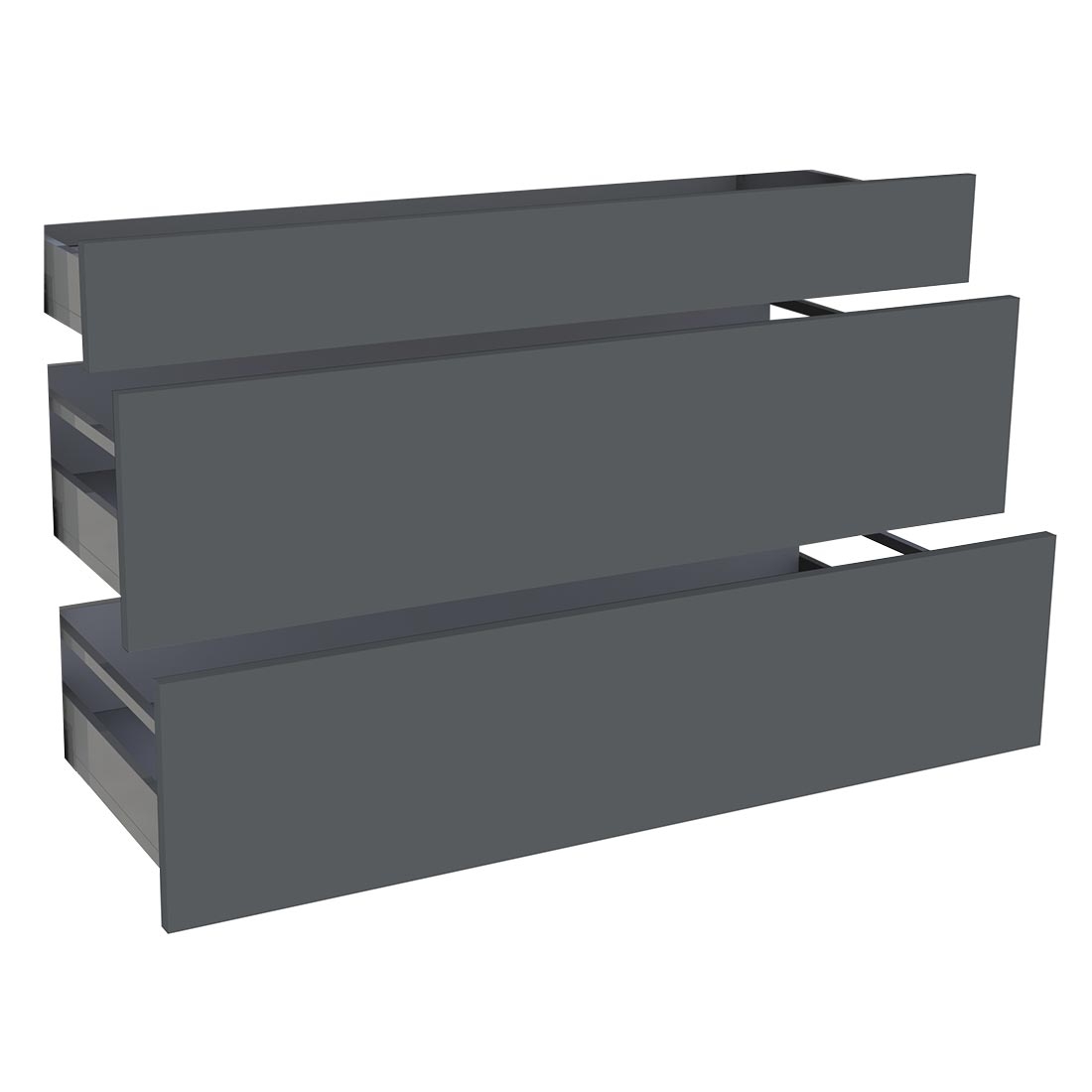 Kit façade meuble cuisine Gris Ardoise Mat 1 tiroir, 2 casseroliers H. 71,7 cm L. 119,7 cm