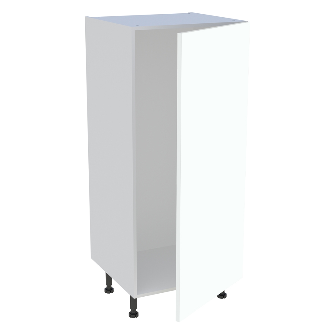 Demi colonne cuisine 1 porte H. 129,6 cm x L. 60 cm - Blanc chaud mat