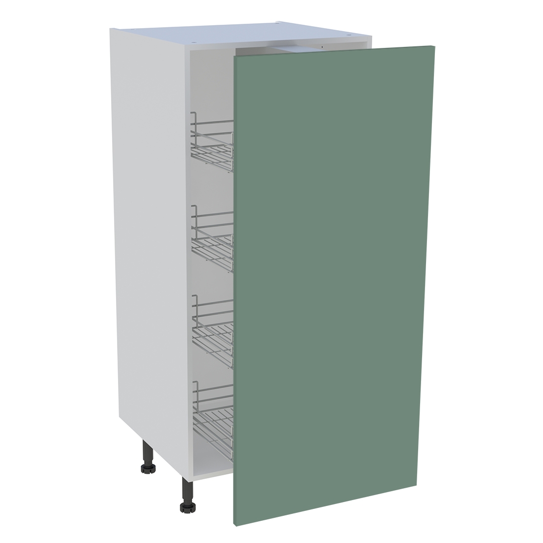 Demi colonne cuisine 1 porte H. 129,6 cm x L. 60 cm - Vert sauge mat