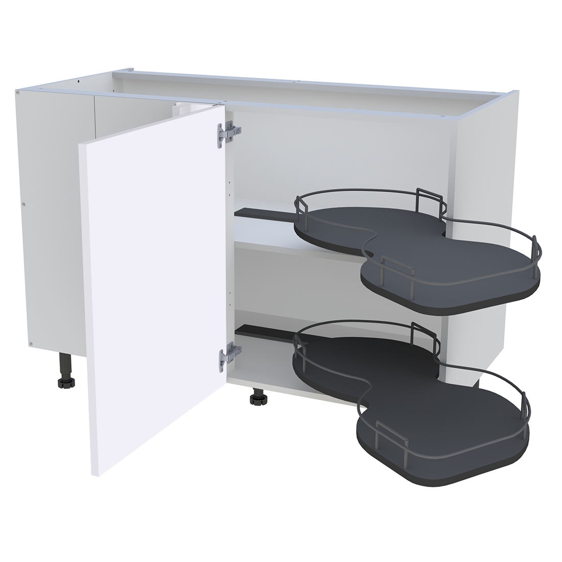 Meuble bas cuisine 1 porte H. 87 cm x L. 120 cm - BSA120G - Blanc brillant