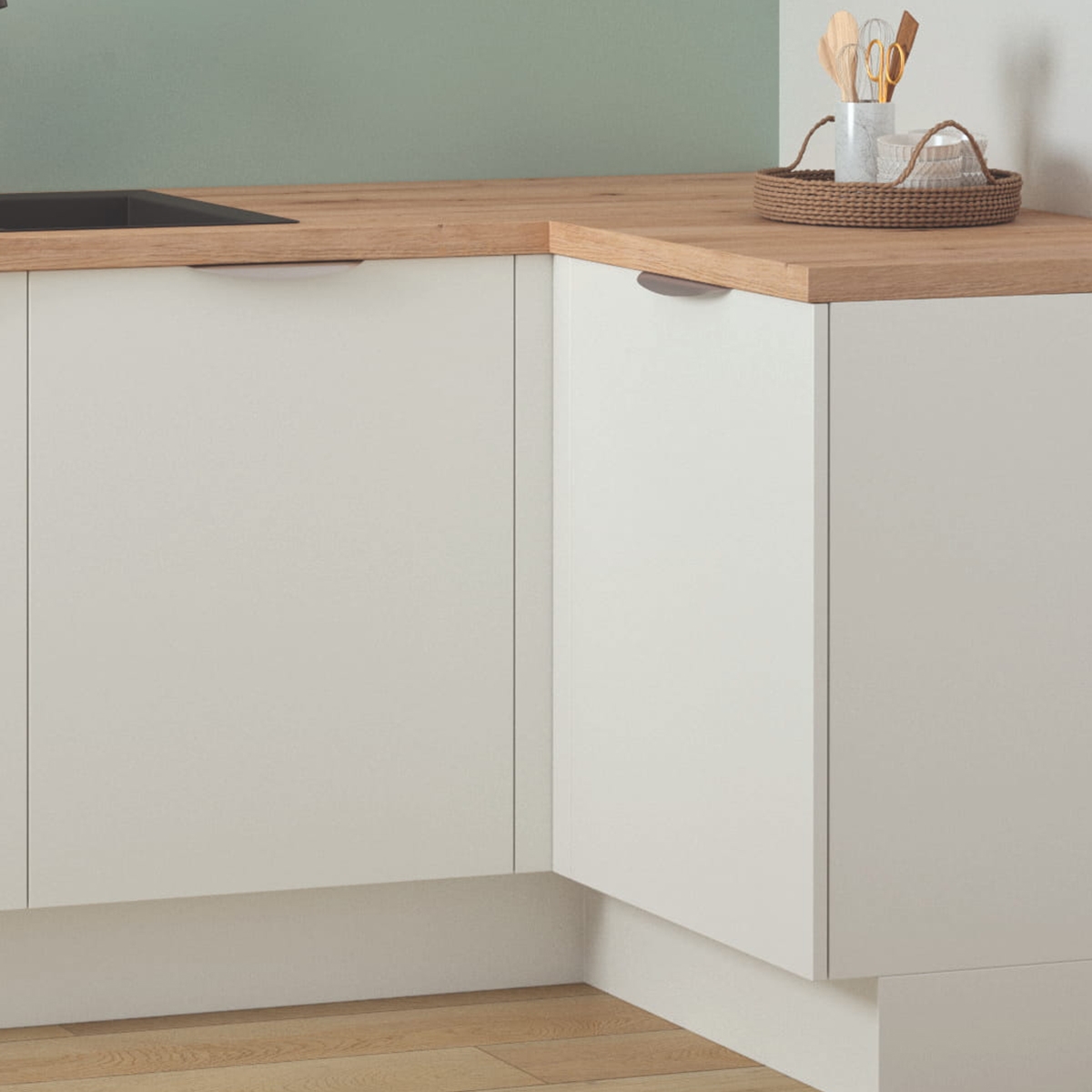 Cuisine complète en angle Blanc mat 280 cm