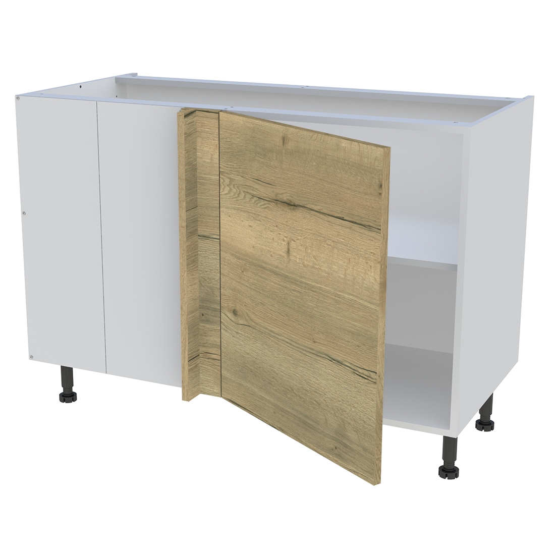 Meuble bas d'angle cuisine 1 porte H. 87 cm x L. 120 cm - Chêne structuré