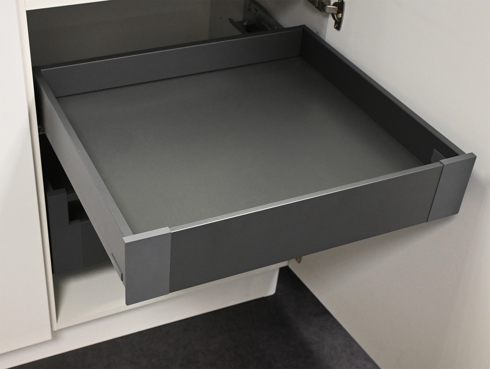 Tiroir à l'anglaise gris anthracite pour meuble de cuisine - L. 60 cm