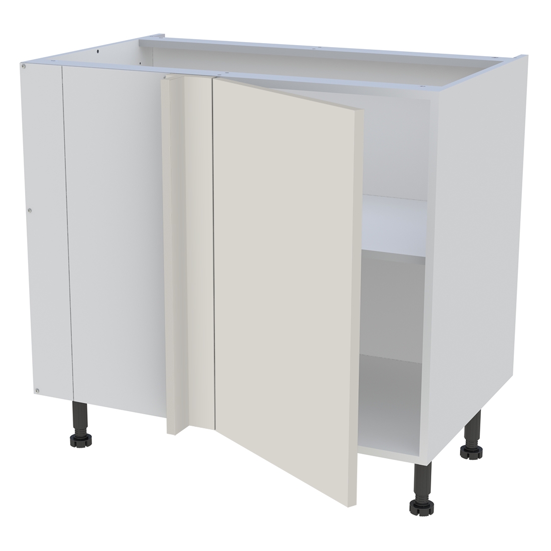 Meuble bas d'angle cuisine 1 porte H. 87 cm x L. 90 cm - Lin mat