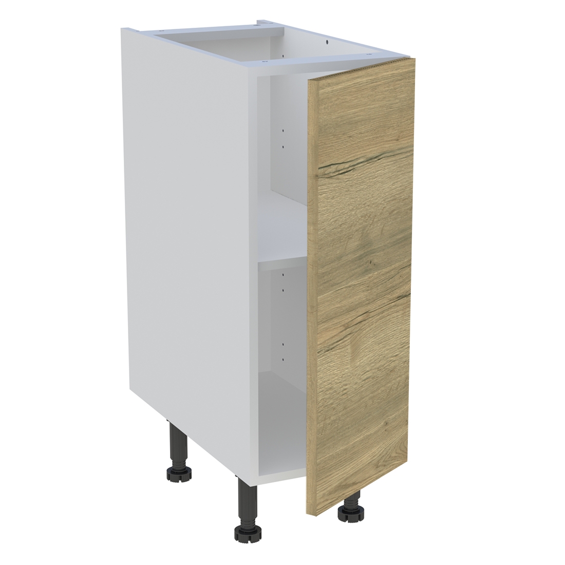 Meuble bas cuisine 1 porte H. 87 cm x L. 30 cm - Chêne structuré