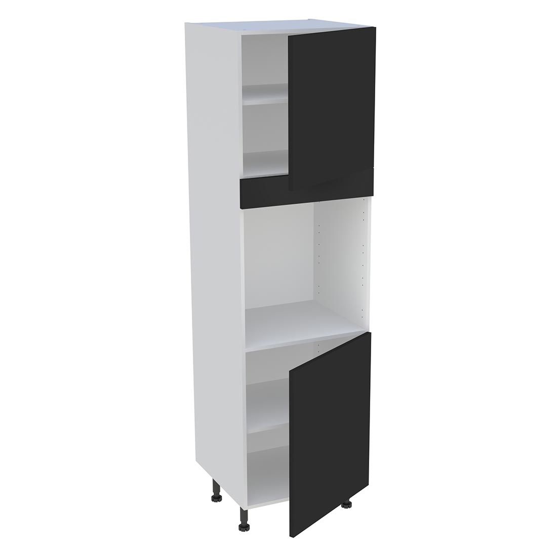 Colonne cuisine 2 portes H. 216,6 cm x L. 60 cm - CF2P - Noir mat