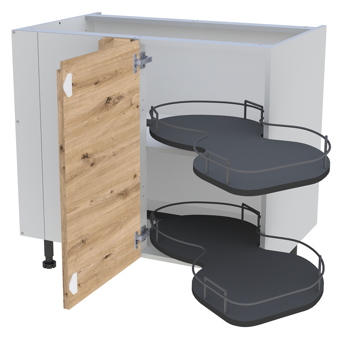 Meuble bas cuisine 1 porte H. 87 cm x L. 90 cm - BSA110G - Chêne naturel sans poignée
