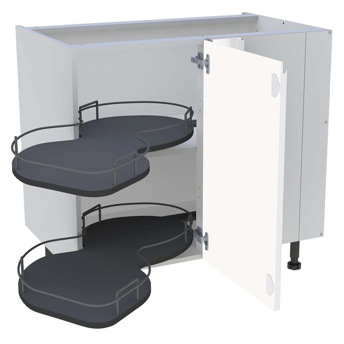Meuble bas cuisine 1 porte H. 87 cm x L. 90 cm - BSA110D - Blanc mat sans poignée