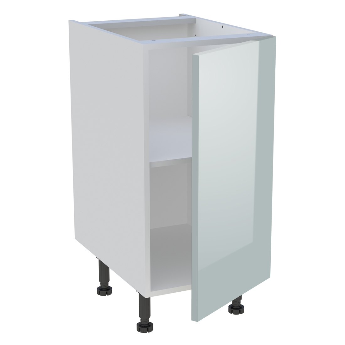 Meuble bas cuisine 1 porte H. 87 cm x L. 40 cm - Gris cendre brillant