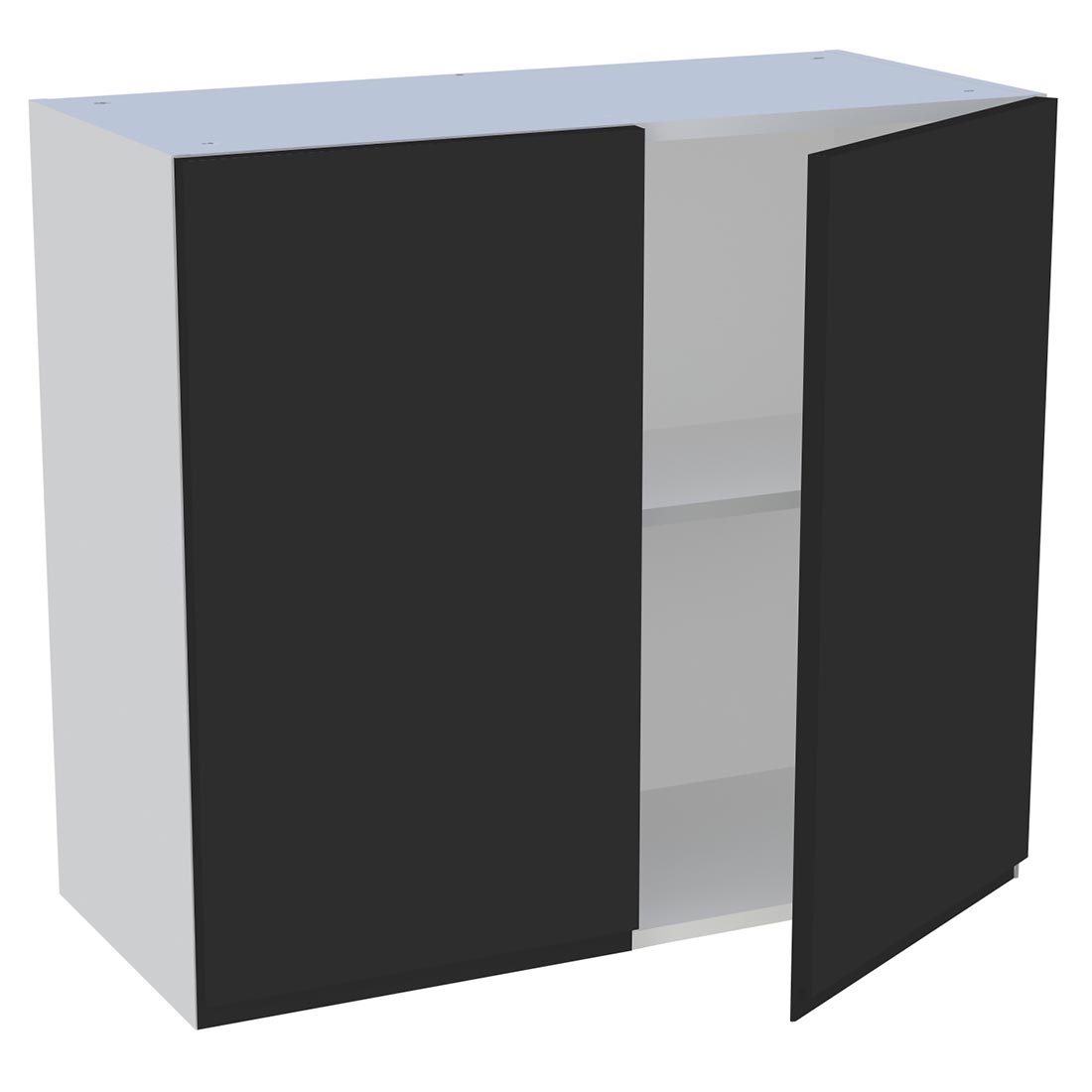 Meuble haut cuisine 2 portes H. 72 cm x L. 80 cm - Noir mat sans poignée