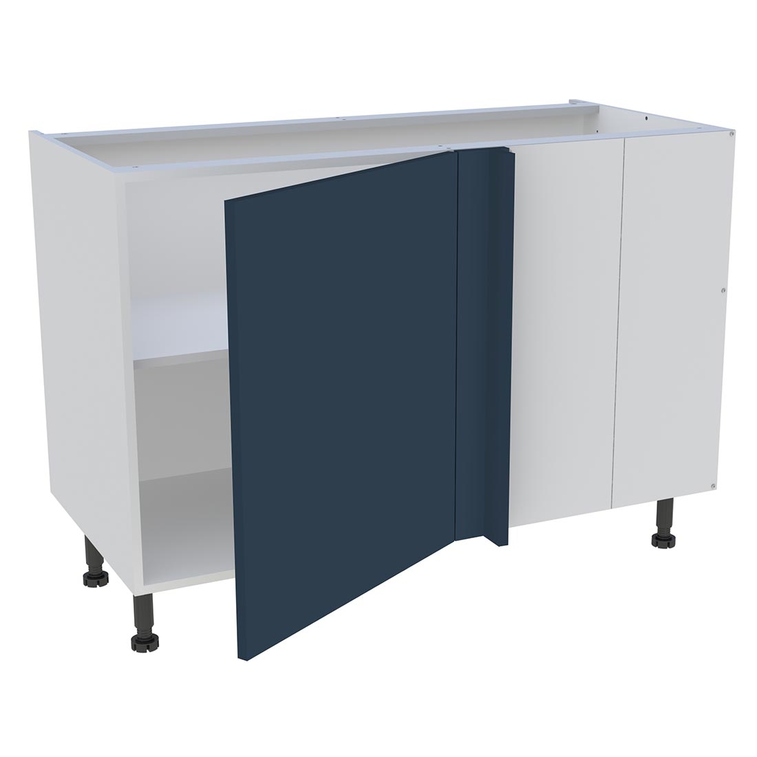 Meuble bas d'angle cuisine 1 porte H. 87 cm x L. 120 cm - Bleu nuit mat