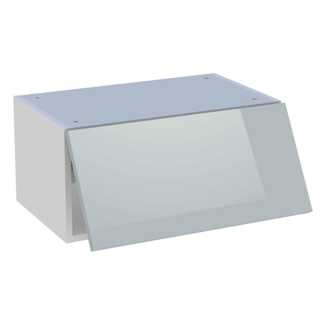 Meuble haut cuisine 1 porte relevante H. 28,8 cm x L. 60 cm - Gris cendre brillant