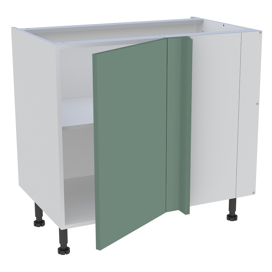 Meuble bas d'angle cuisine 1 porte H. 87 cm x L. 90 cm - Vert sauge mat