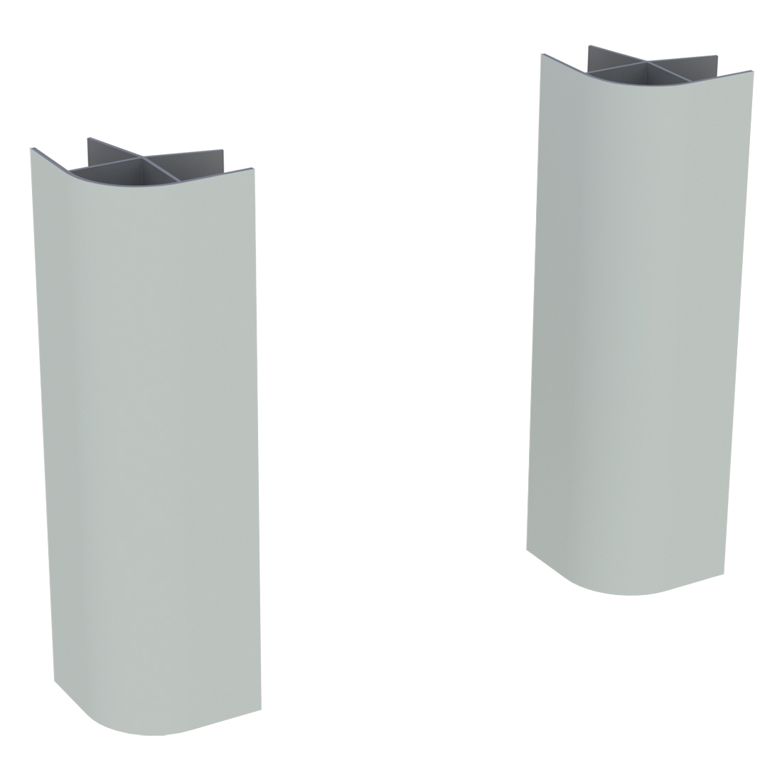 Lot de 2 jonctions d'angle droit pour plinthe H. 15 cm - Gris clair