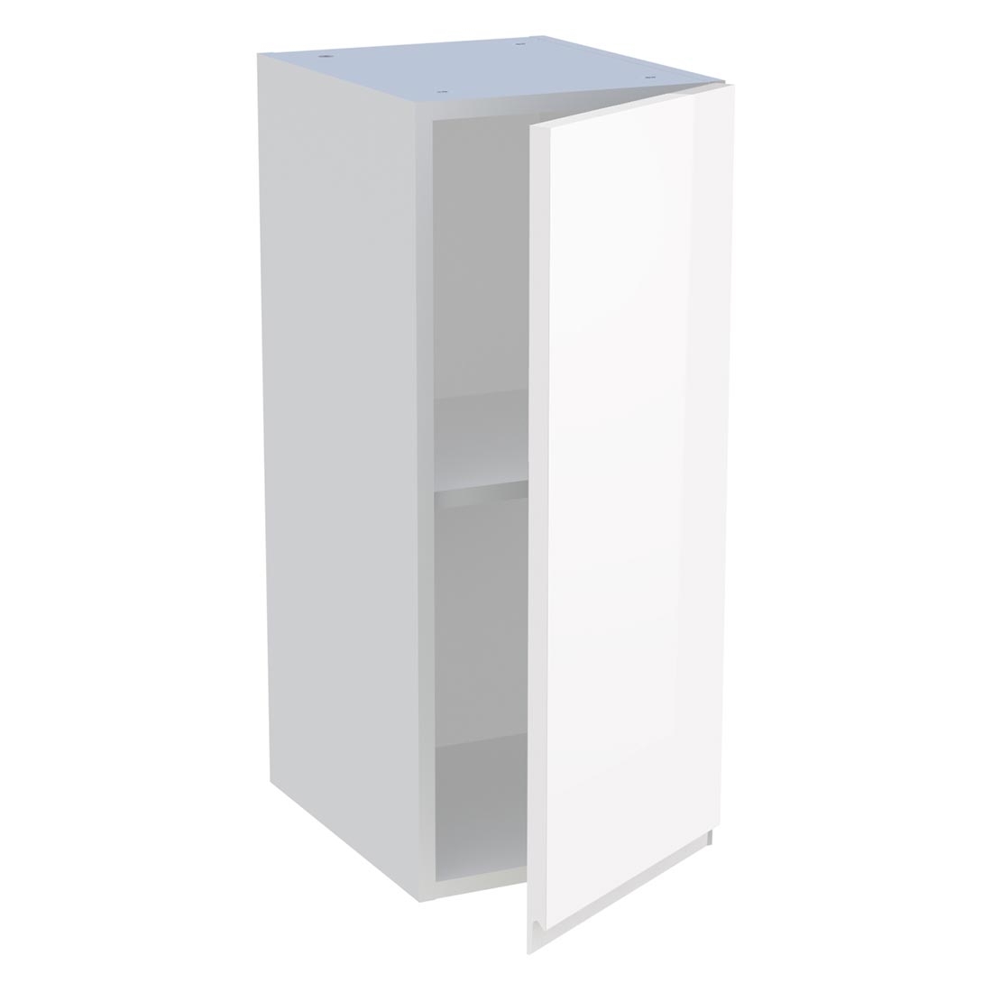 Meuble haut cuisine 1 porte H. 72 cm x L. 30 cm - Blanc brillant sans poignée